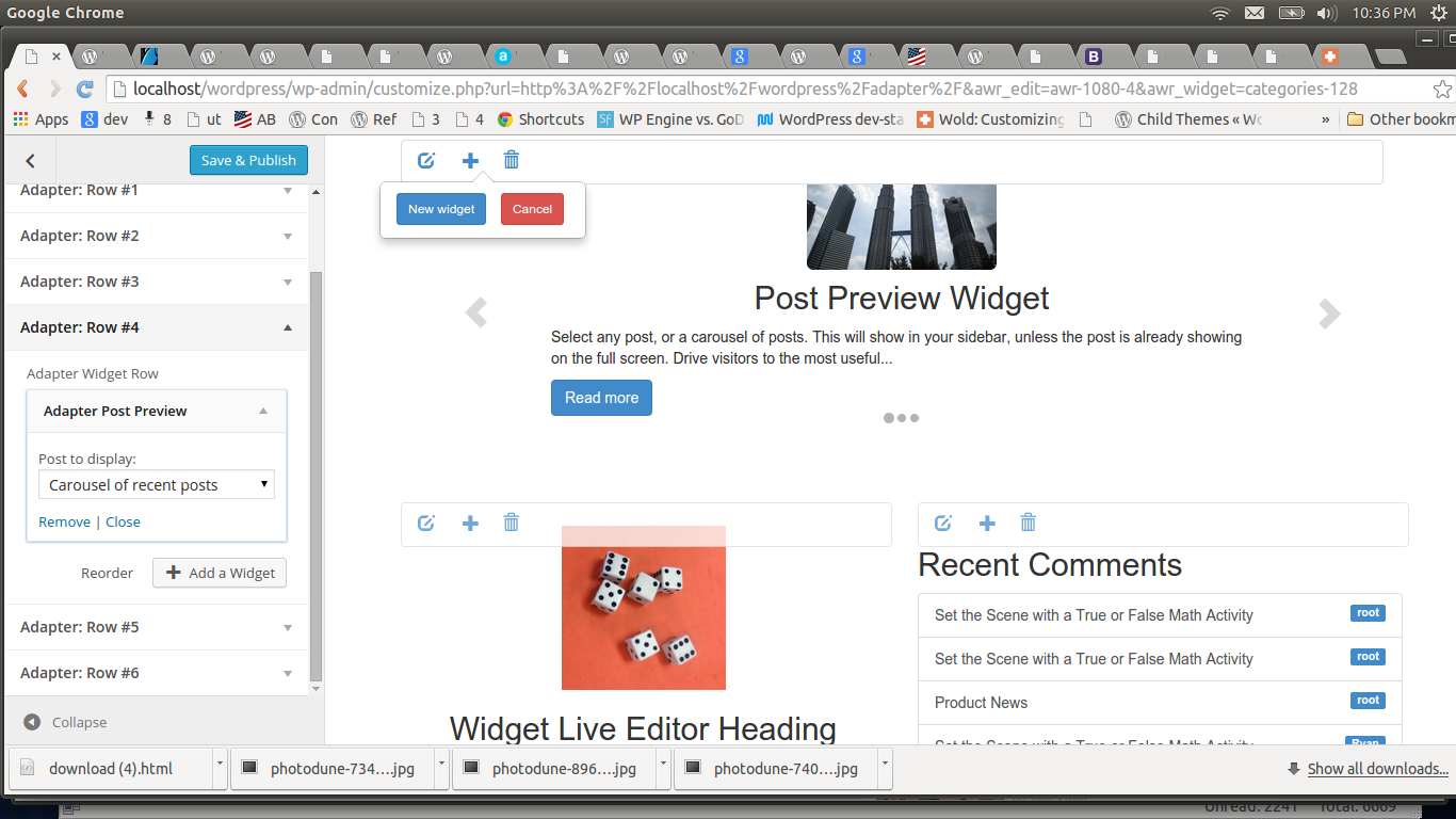Build your page with widgets.