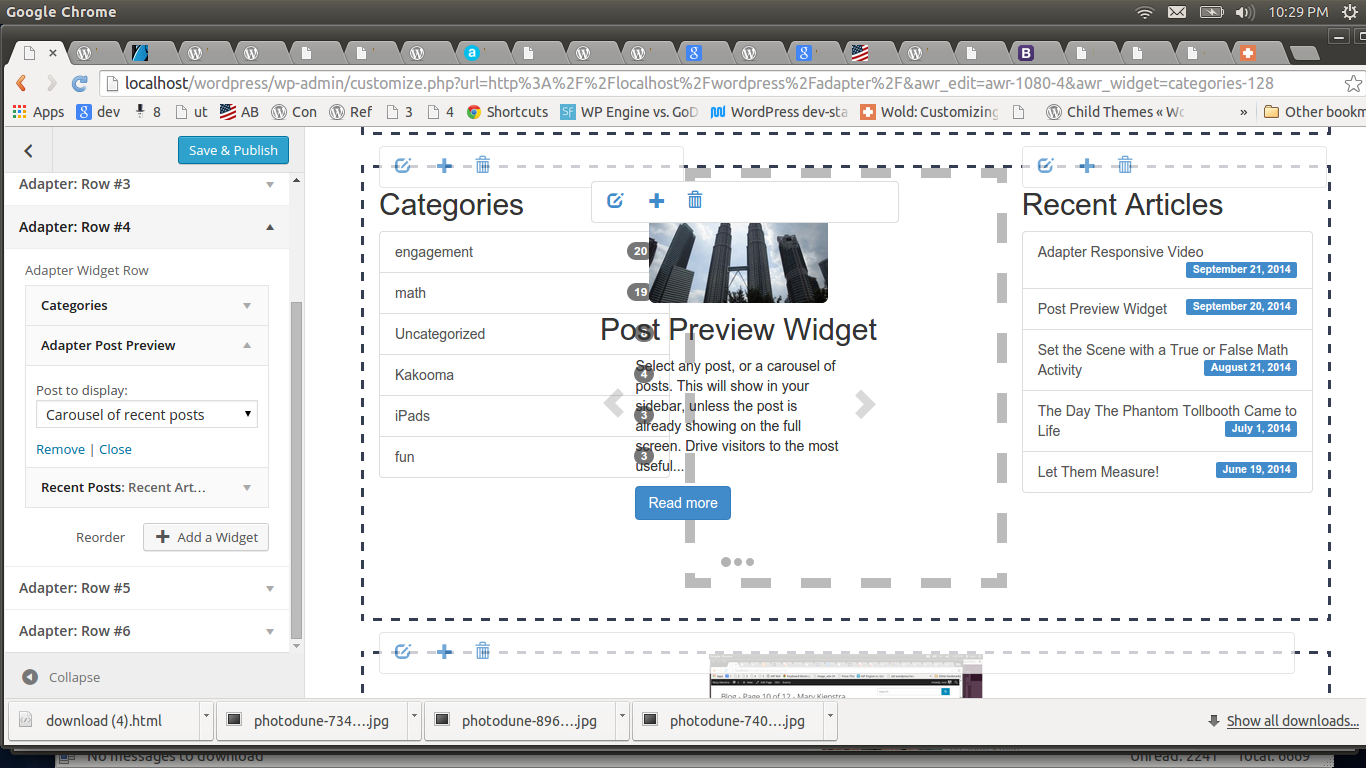 Drag and drop widgets.