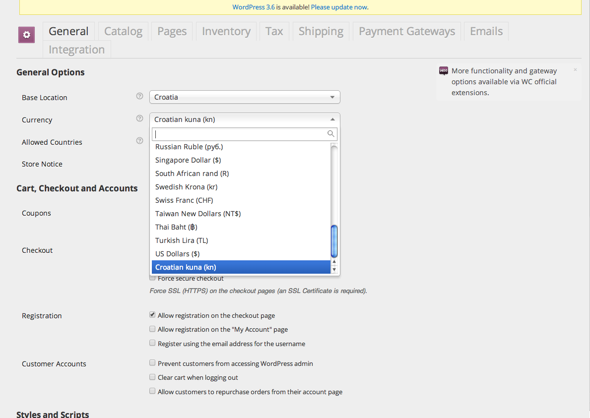 Change currency in WooCommerce plugin