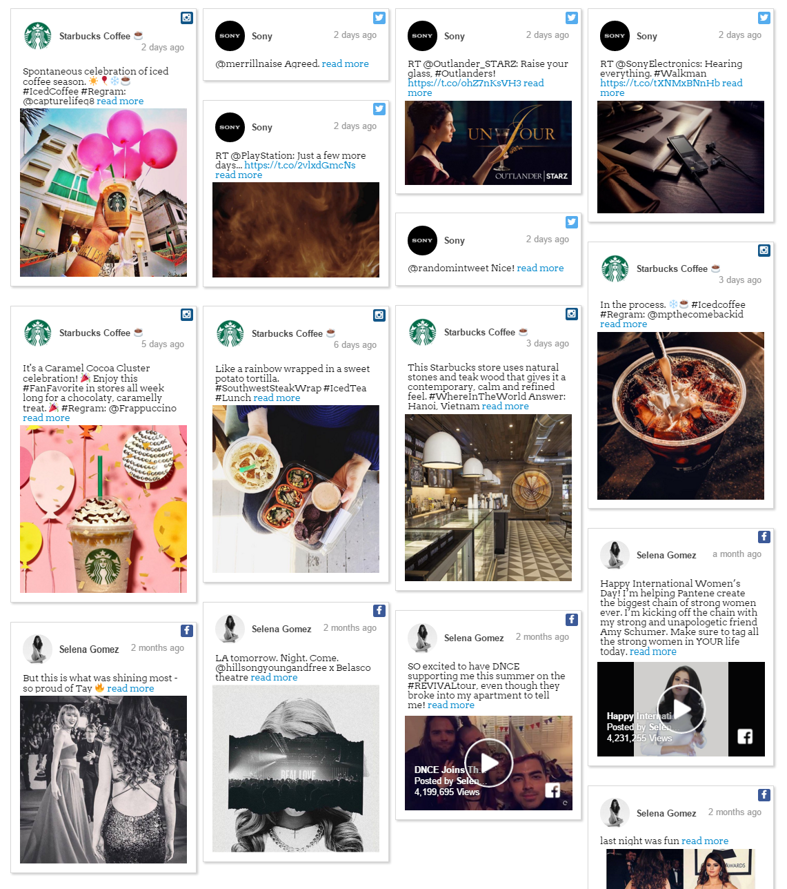 Instagram feed demo stream.