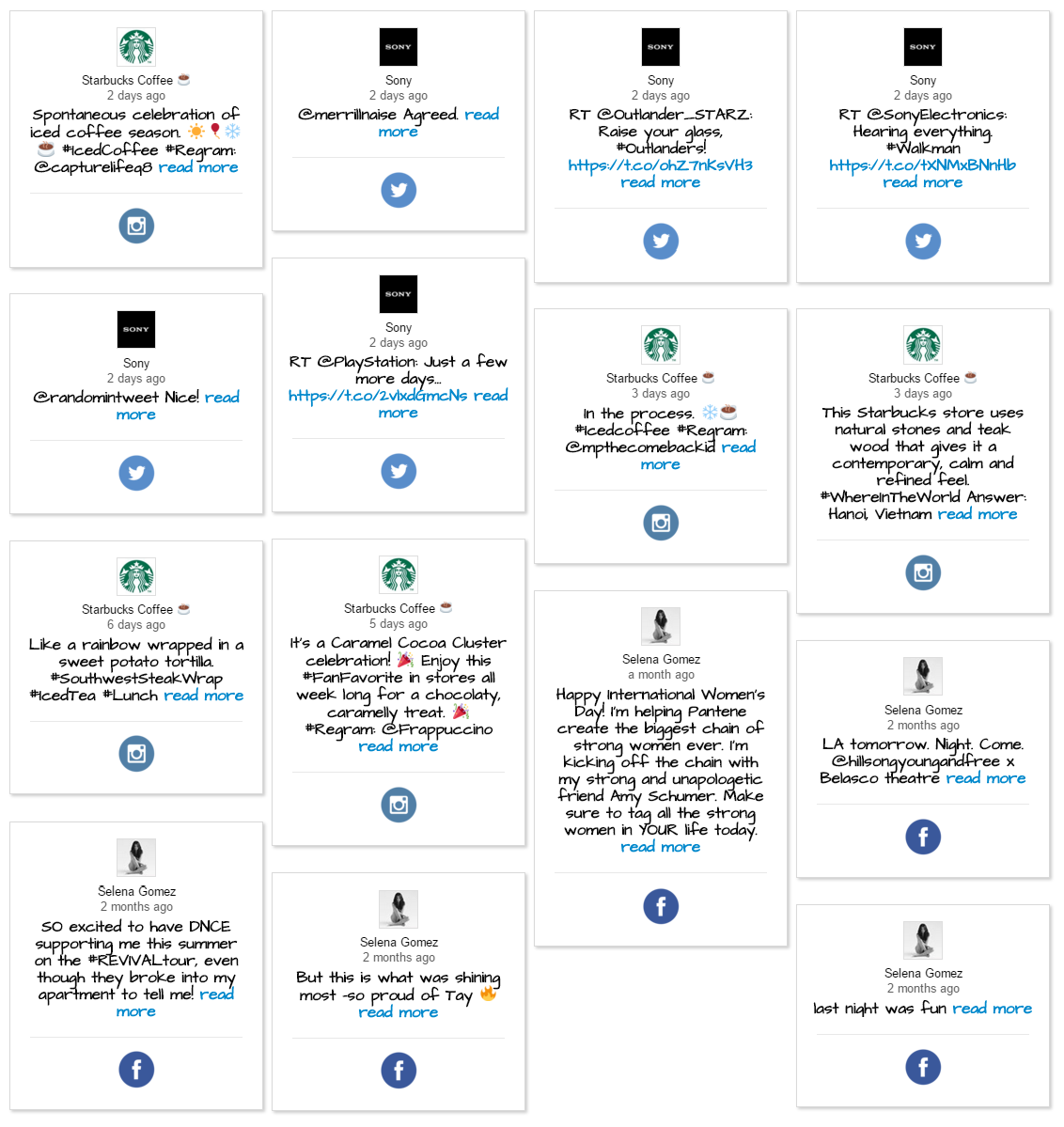 Instagram feed demo stream.