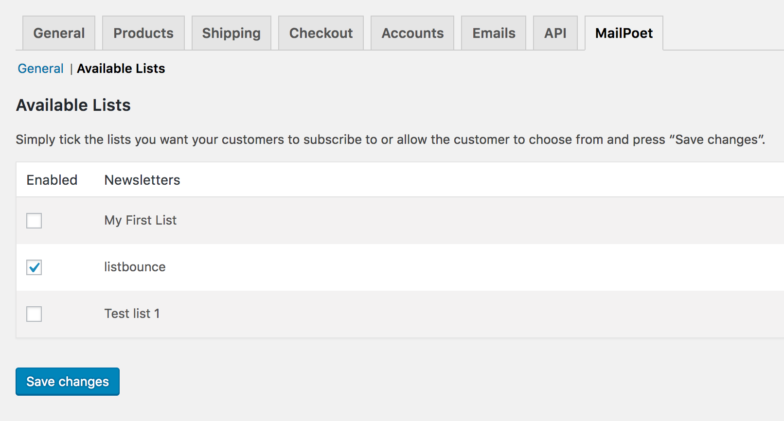 Single checkbox subscribe field on the checkout page.