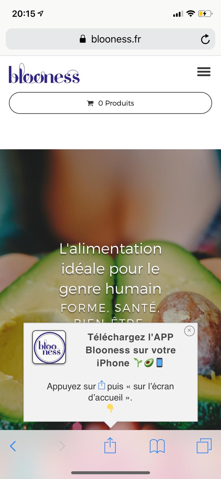 Floating balloon in action on iOS (French).