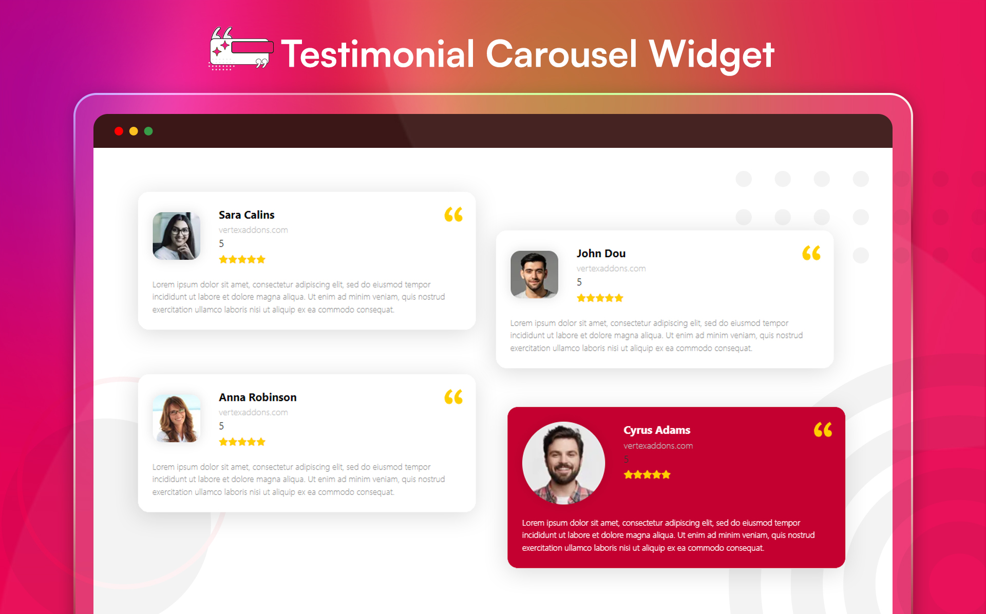 Testimonial Carousel Widget