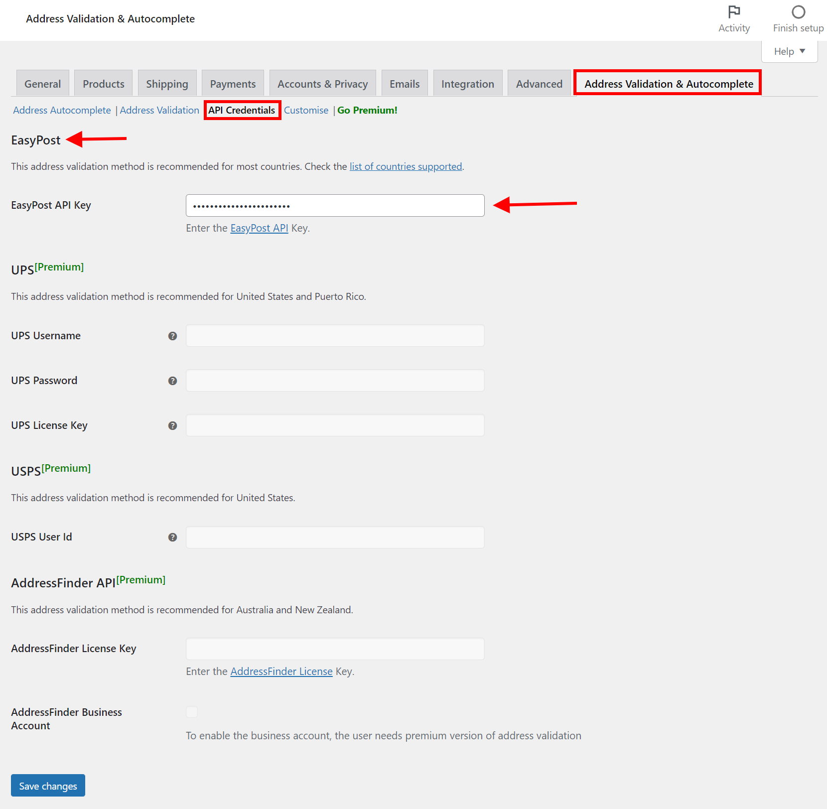 Address Autocomplete for Selected Countries