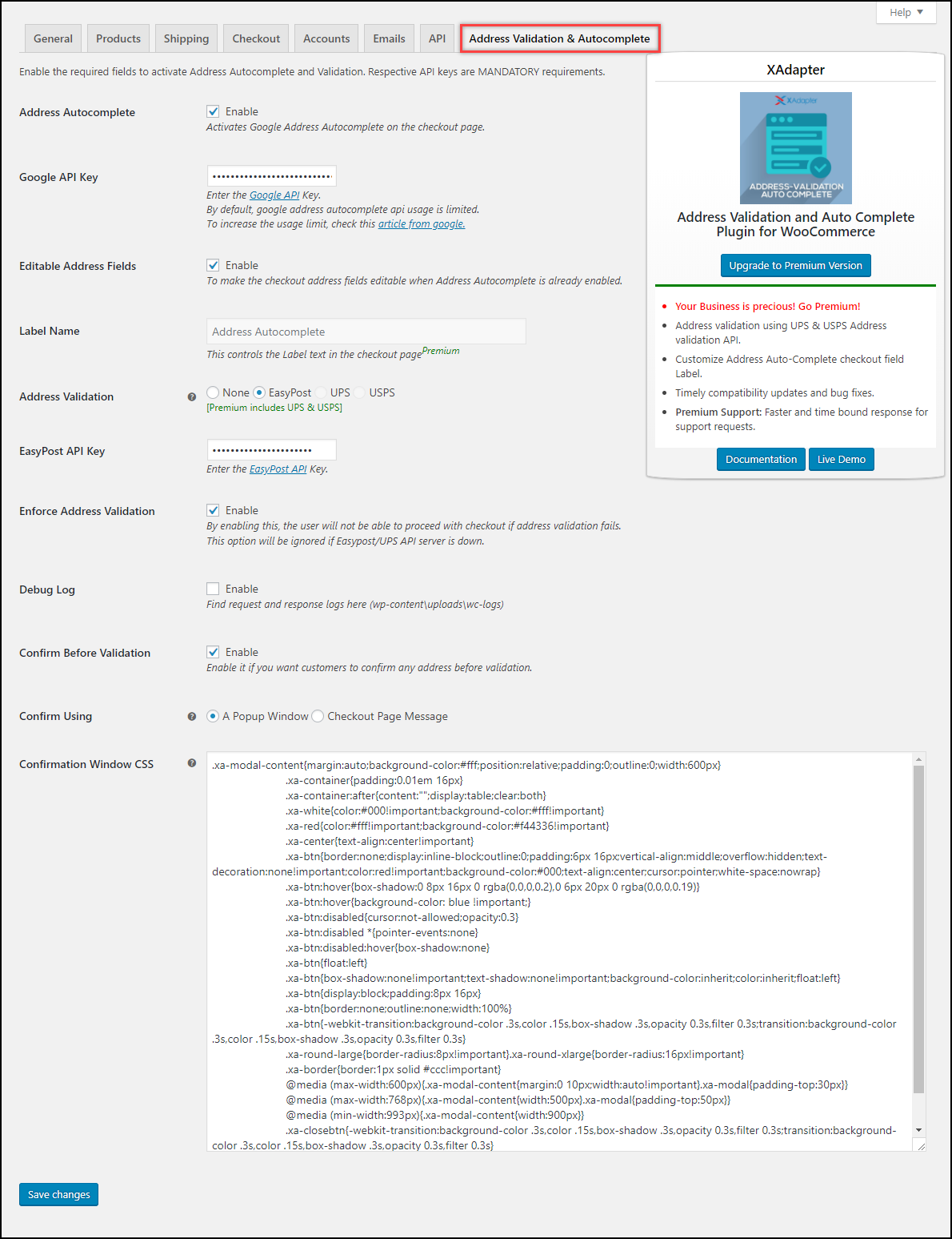 Settings Page