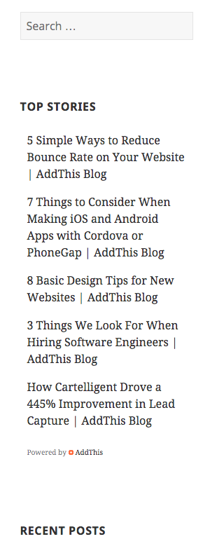 Top stories on page