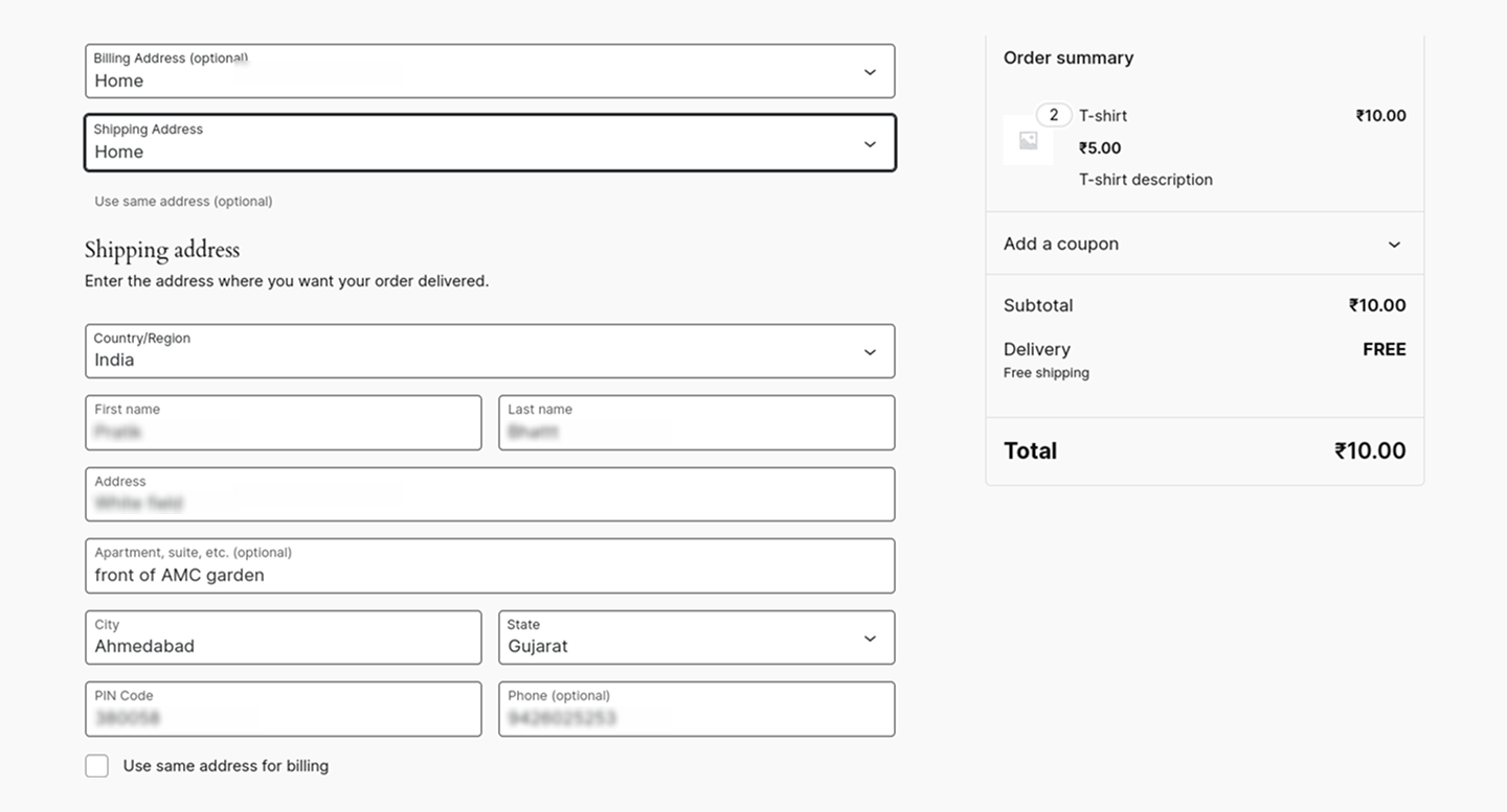 **Manage Addresses Table** – View all added addresses in a searchable, paginated table with edit/delete actions. *(screenshot-03.png)*