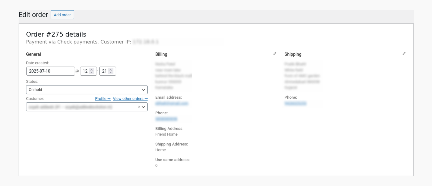 **Auto-Fill Shipping Address** – When a shipping address is selected, it auto-fills the shipping fields. *(screenshot-05.png)*