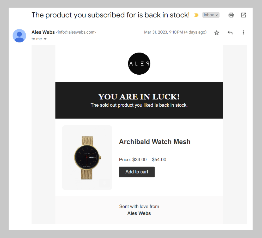 **AdMail Notification Email** Choose the email template that best suits your brand, or request a custom template for a personalized touch.