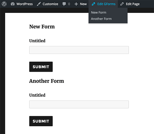 Page with multiple GForms