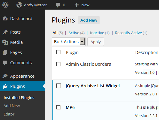 The backend without this plugin activated. (Or if activated and borders set to none).