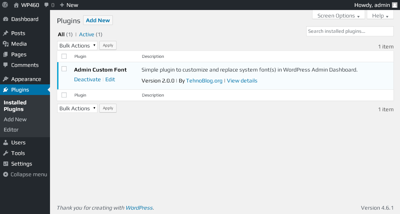Plugin Activation