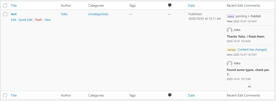 Display comment timeline on the post list screen.