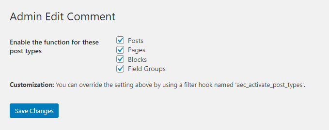 Setting page