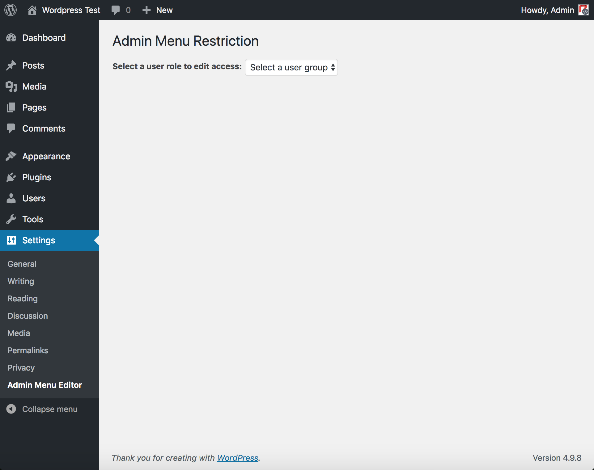 Select a role to edit access.