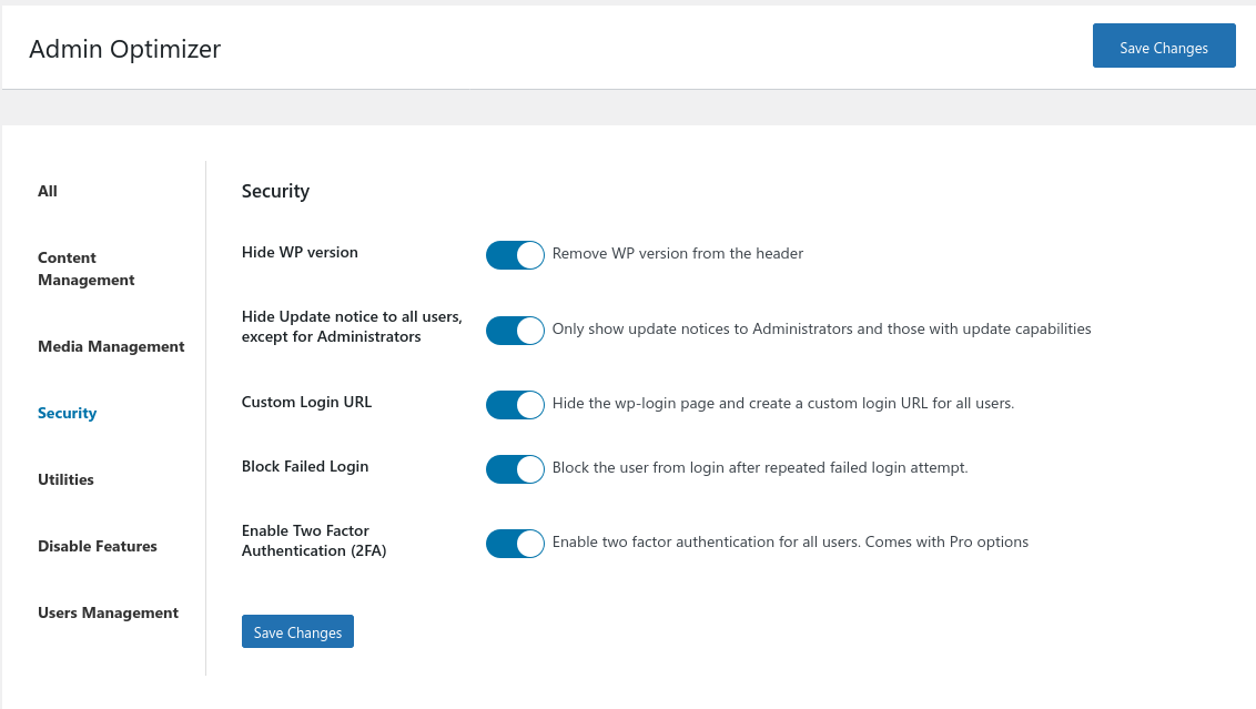 Security Settings