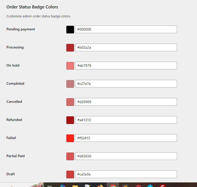 Colored order status badges in the WooCommerce order list