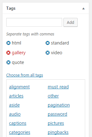 Selected tags style is also changed and hovering over the remove (X) now colors the entire tag red for better clarity