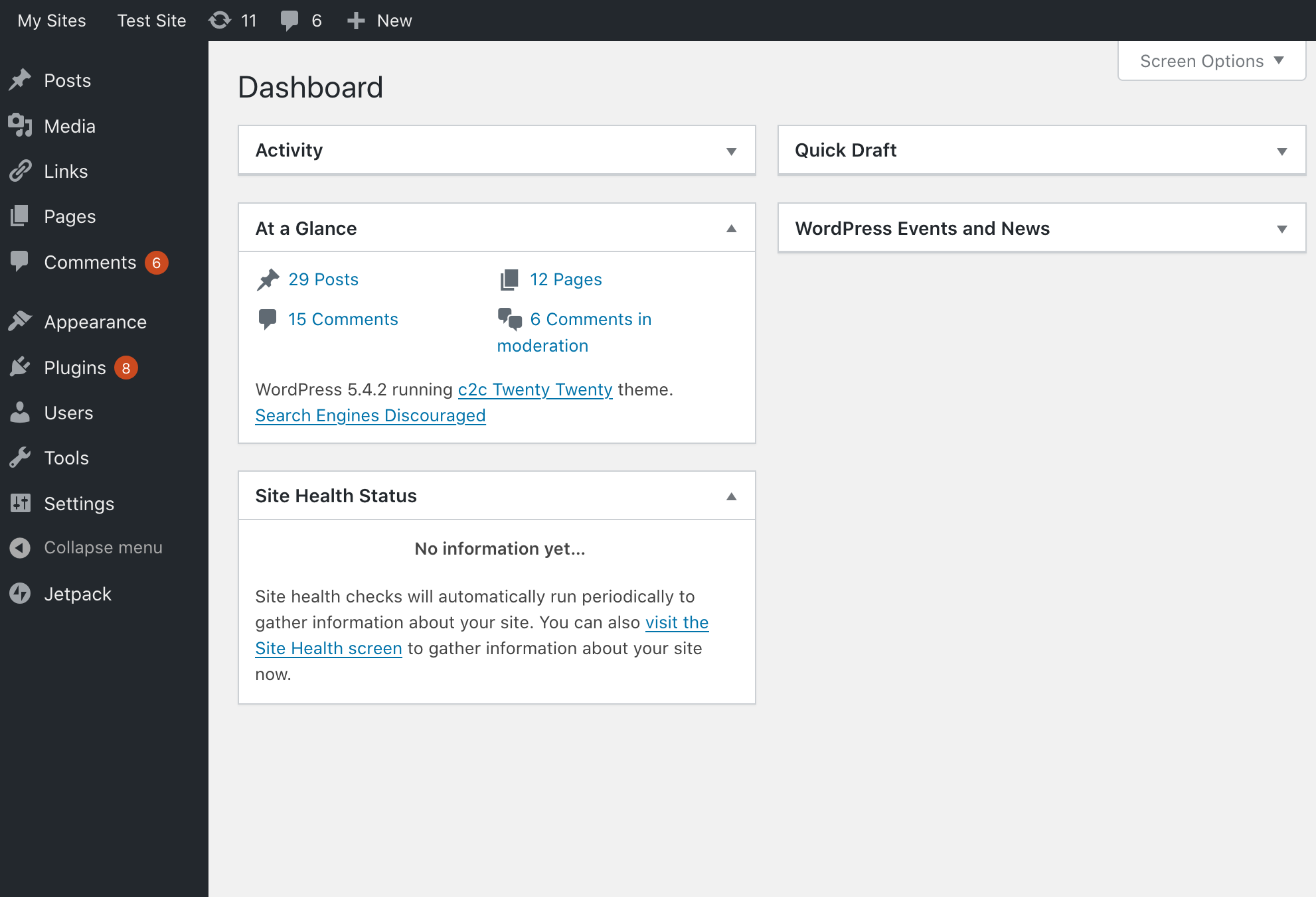 A screenshot of a fully trimmed admin interface.