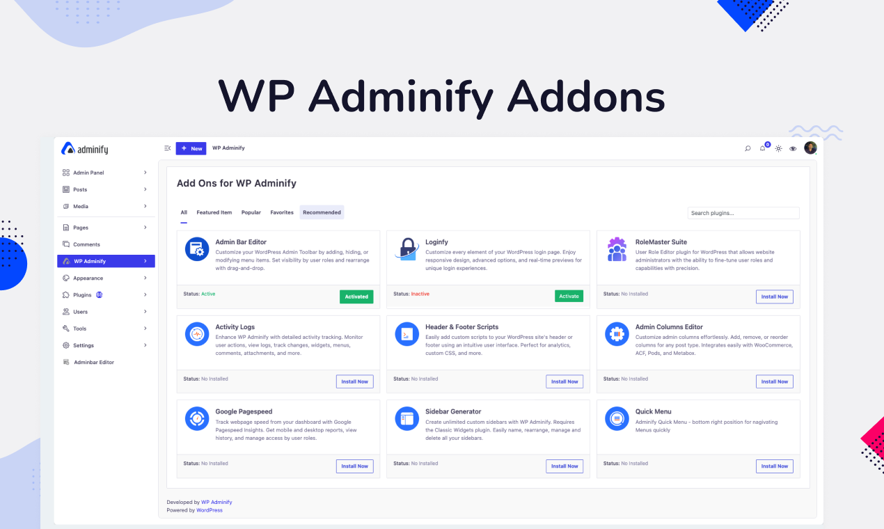 WP Adminify Addons