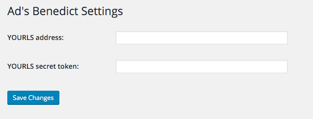 If you choose to use an install of YOURLS as a means of keeping track of clicks, this the setup page.