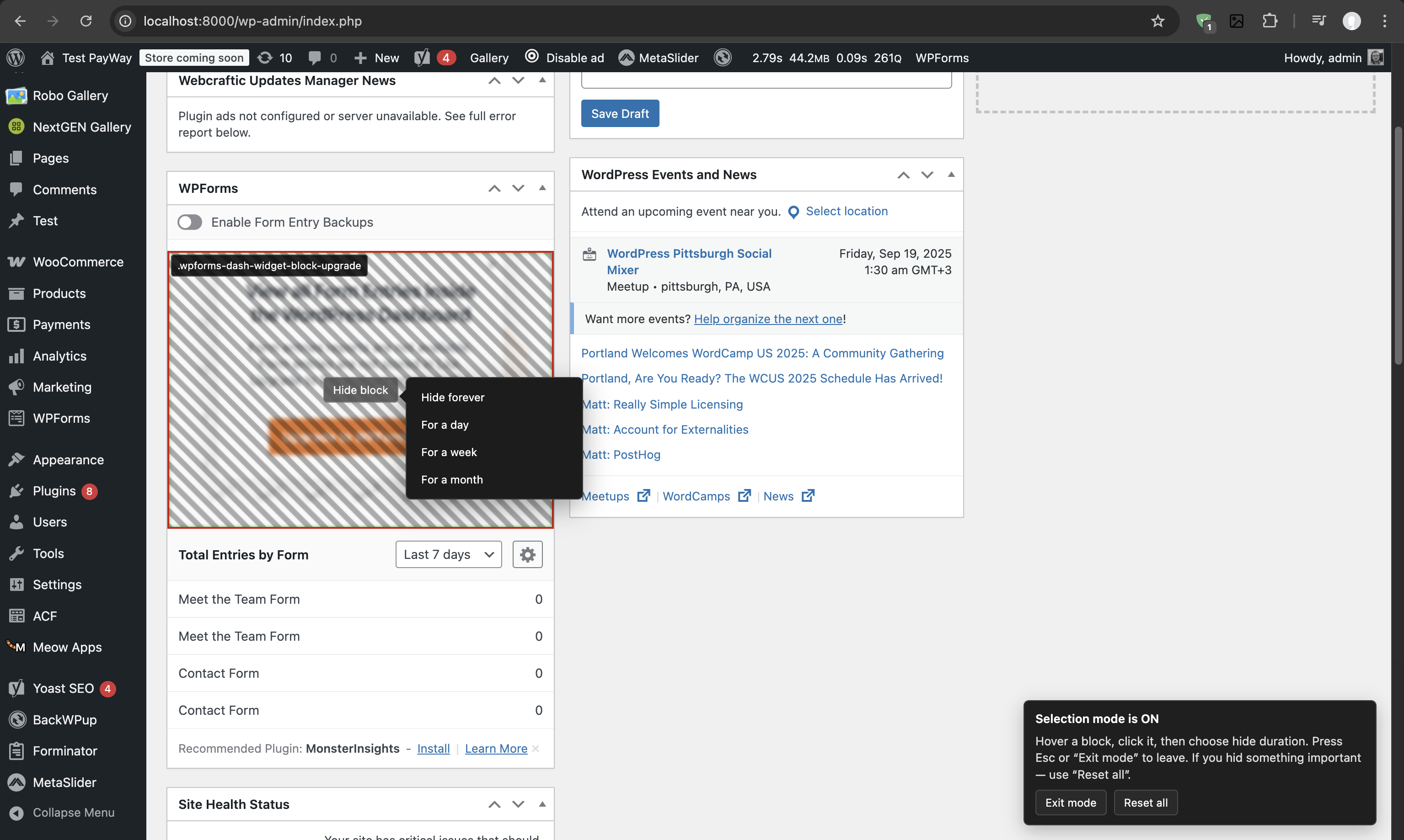 Rule creation interface