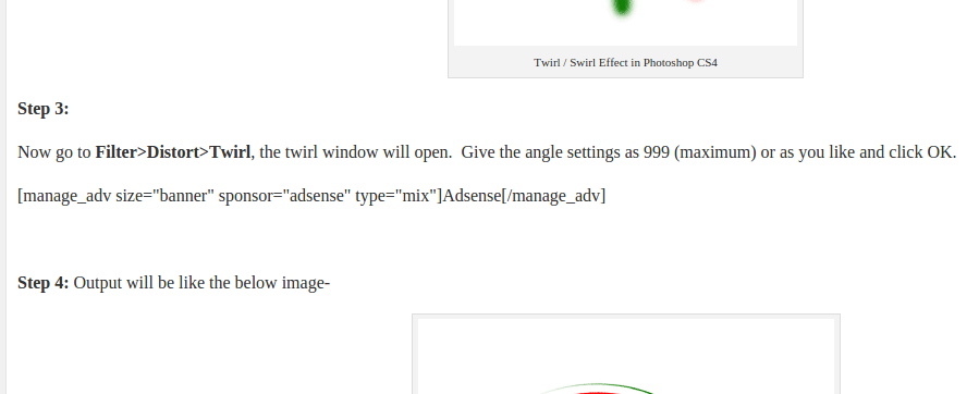 Shows an example how looks like the shortcode in post editor.