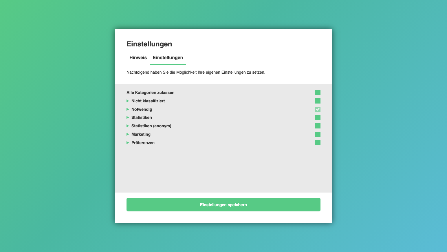 Consent Manager wizard — Texts tab for banner title, text and button labels