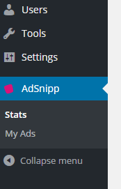 AdSnipp Plugin settings in WordPress dashboard.
