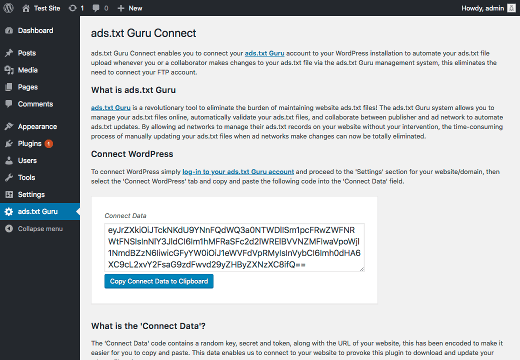 ads.txt Guru Connect - WordPress Plugin