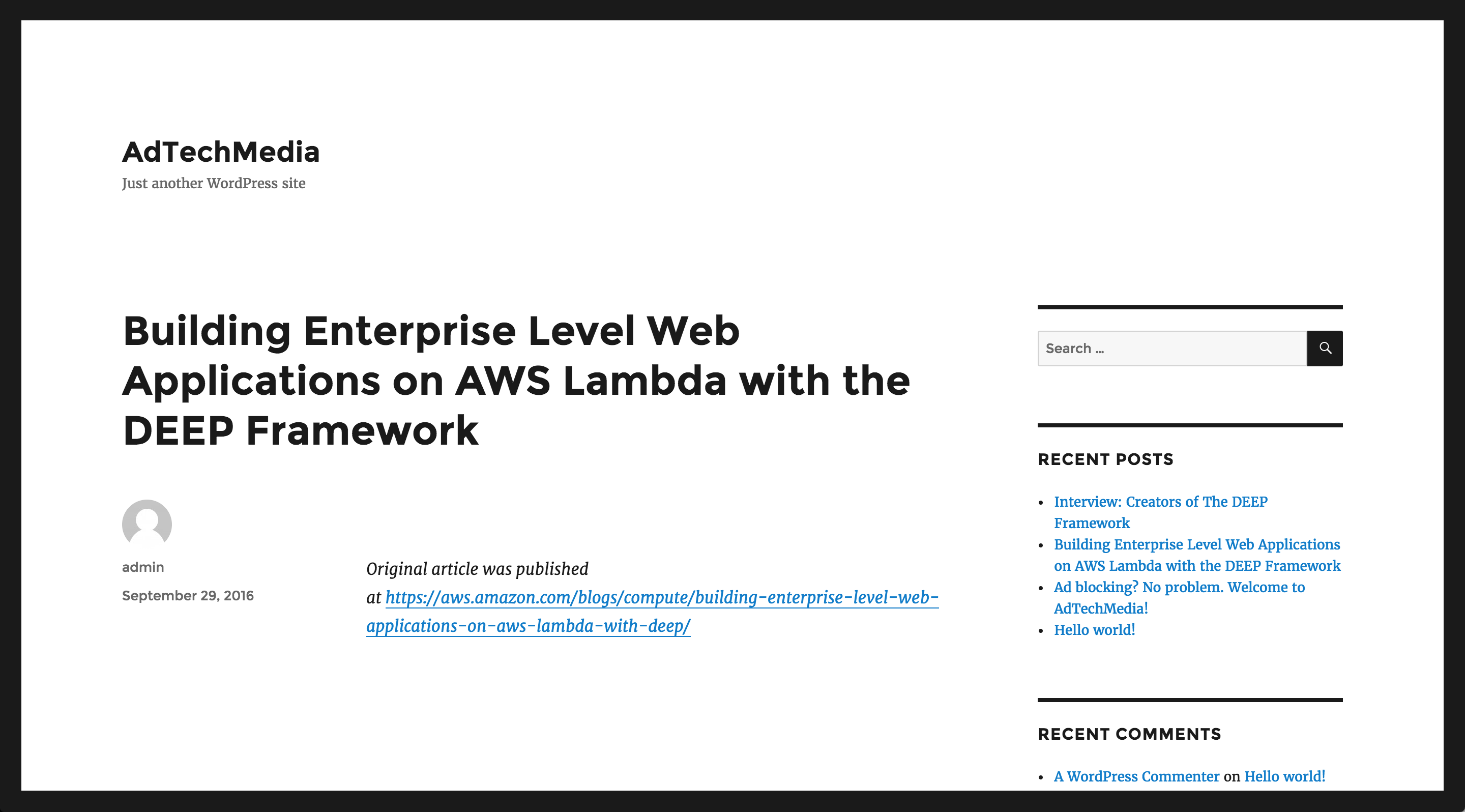 Initially, when the article is loaded, AdTechMedia Modal is not displayed