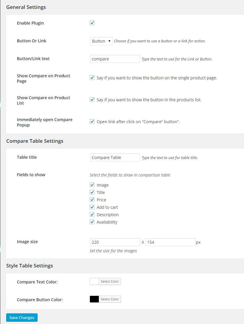 This screenshot shows the backend settings of this plugin.