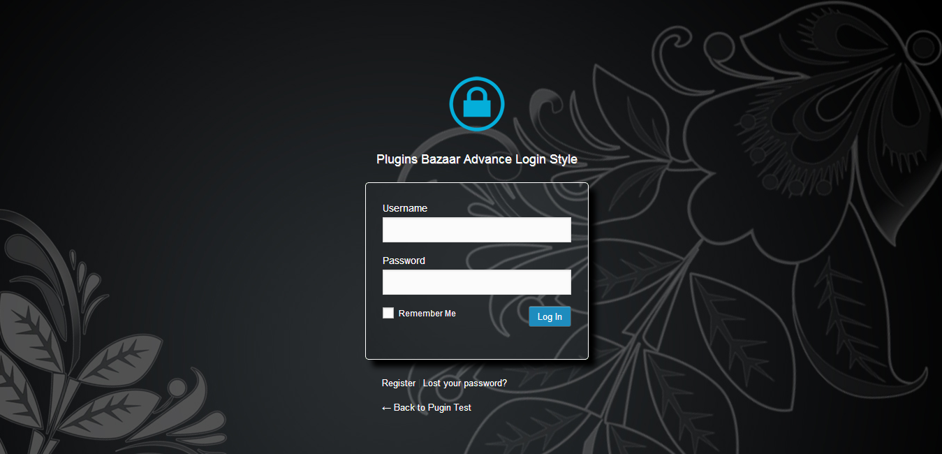 example login page