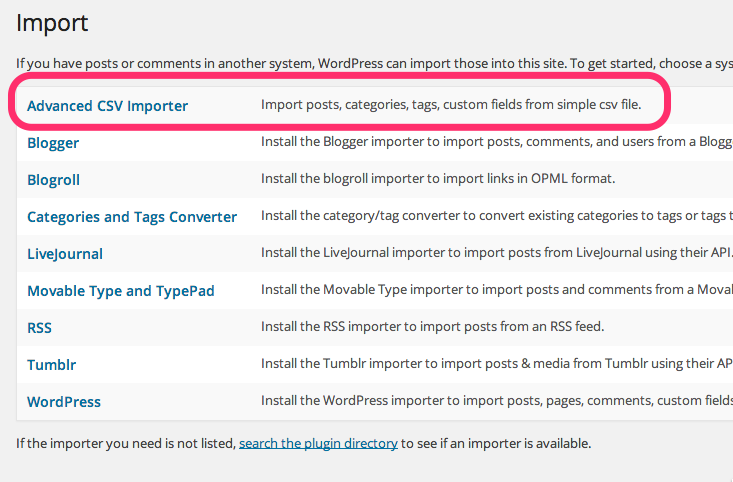 Tools Import Screen