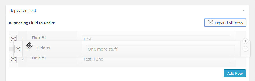 Once collapsed, easily reorder your rows!