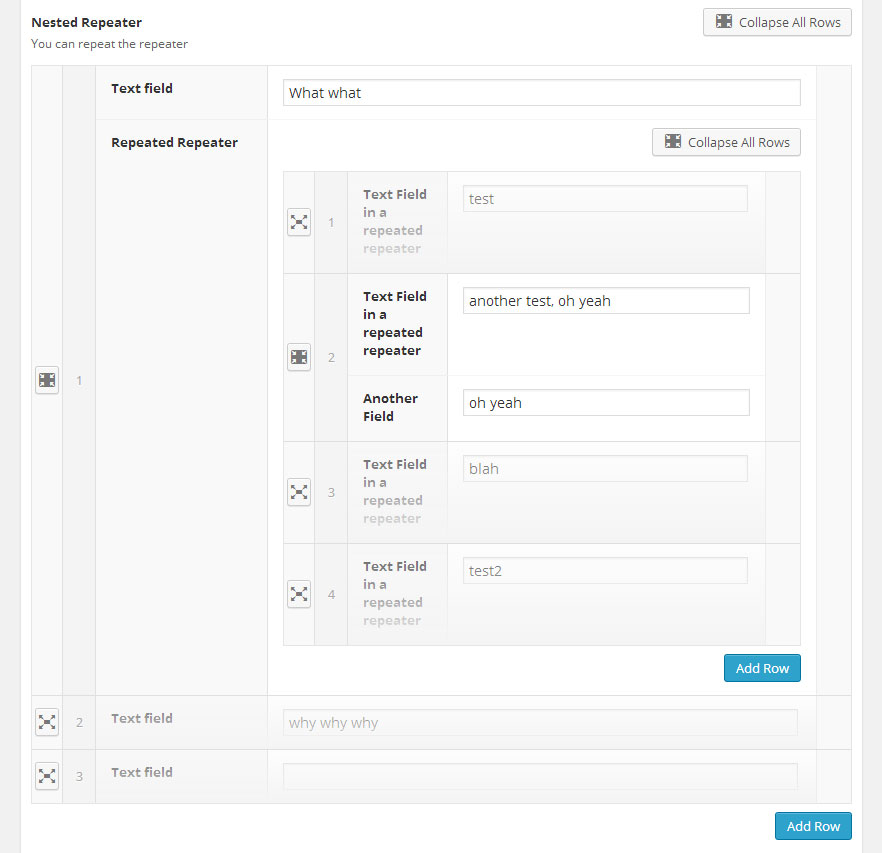 New in v1.3.0, you can collapse individual fields! (Thanks to Angie Meeker Designs for sponsoring this feature.)