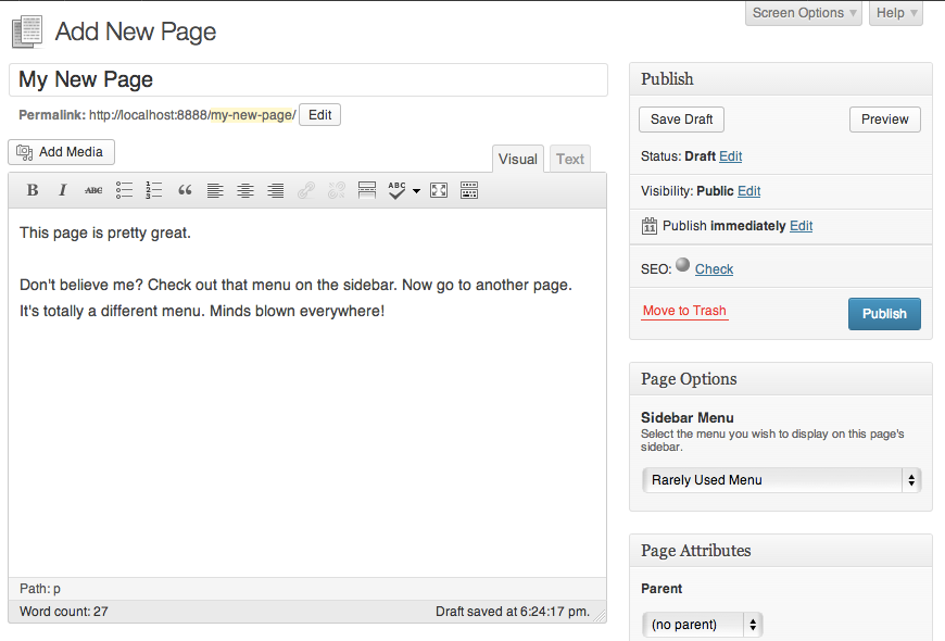 Selecting the previously created menu in the meta box created by Advanced Custom Fields