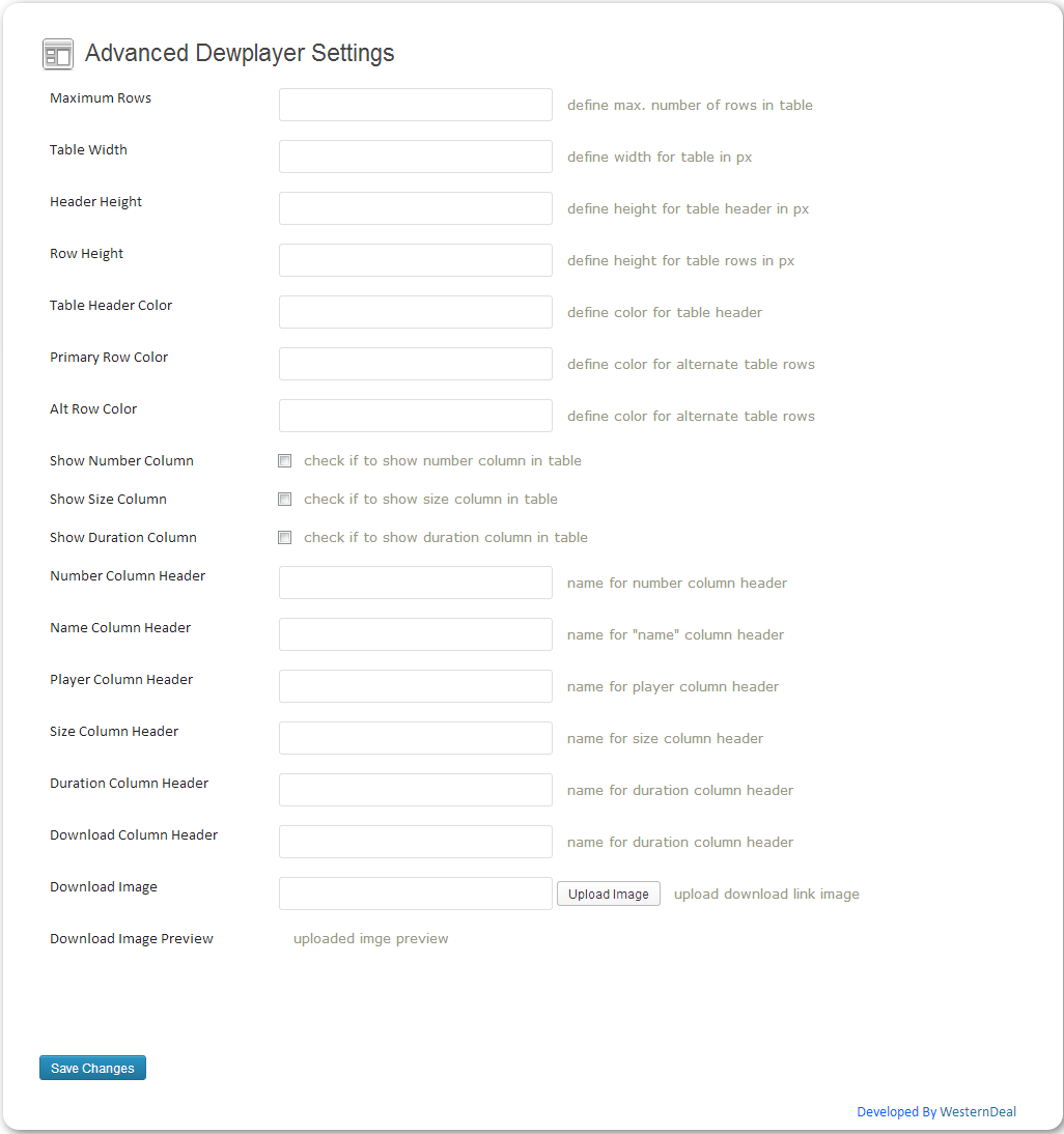Plugin Settings