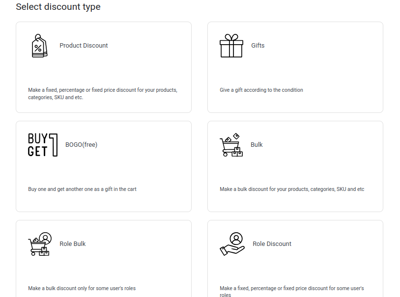 Rule type selector