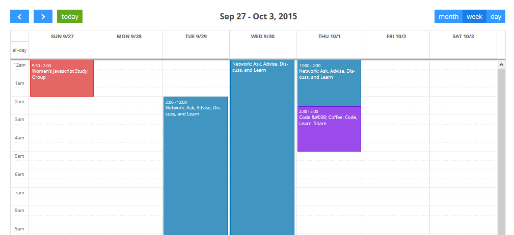 Weekly view