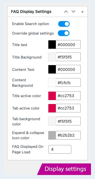 Social share settings.