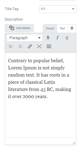 Title & Description options