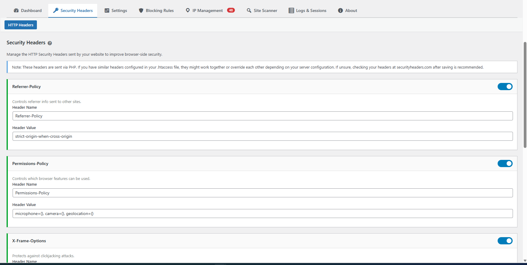 Full WP-CLI support documentation, accessible from the "About" tab.