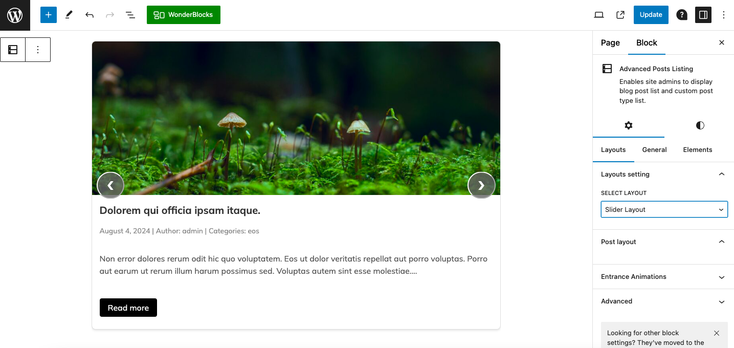 You can control what post content you need to display on frontend. Its for more advanced controlling.