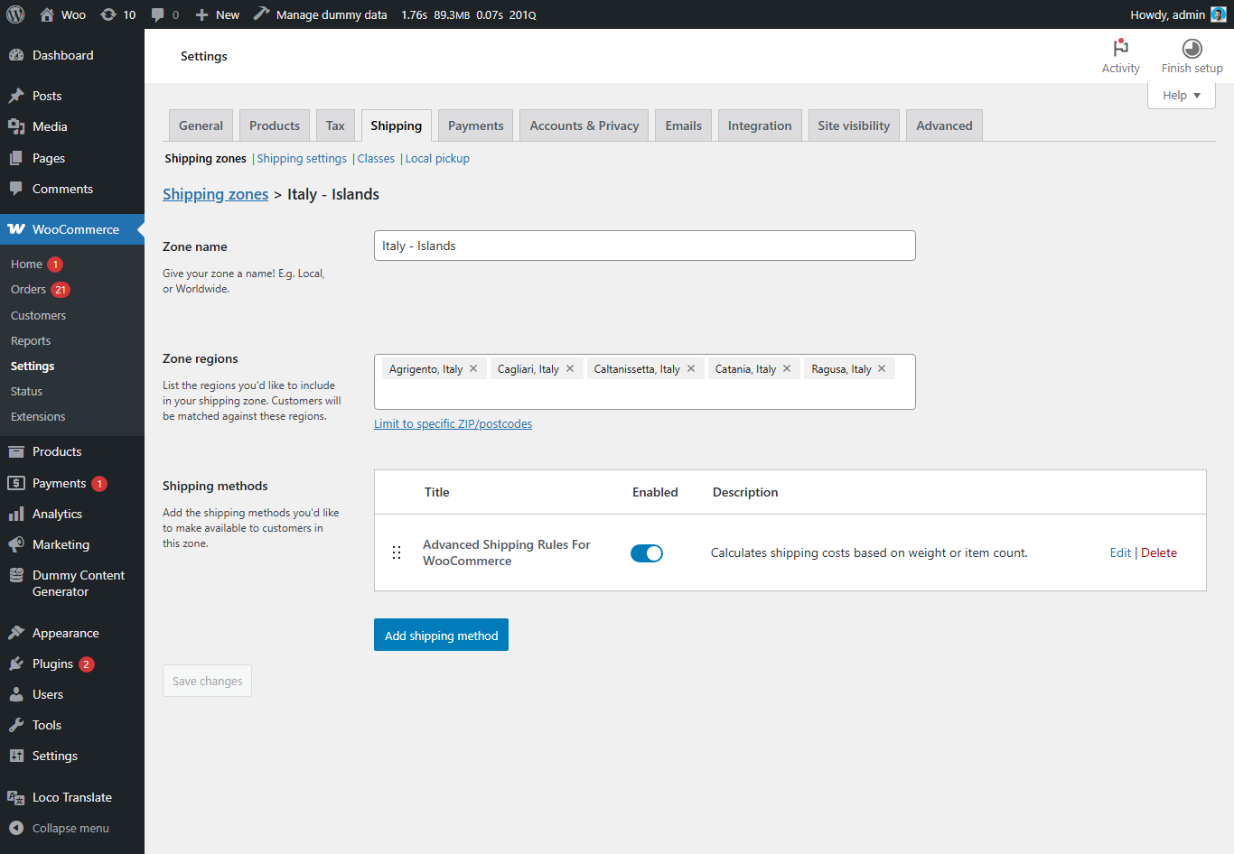 Use the custom shipping method just like a native WooCommerce shipping option.
