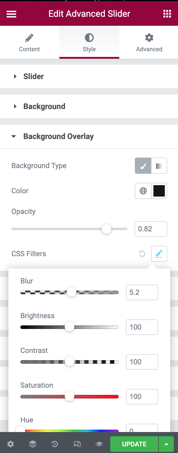 Slider Image With Background Overlay
