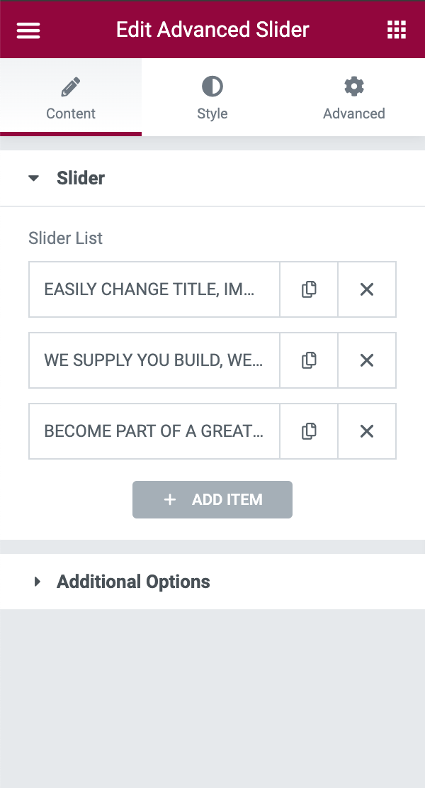 All Styling Options