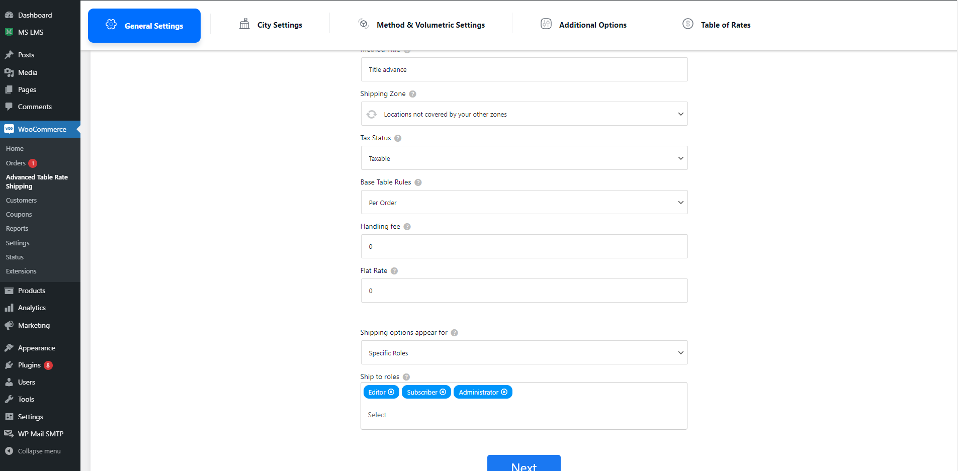 City Settings: User can set list of city and can set logic for Include or Exclude city.