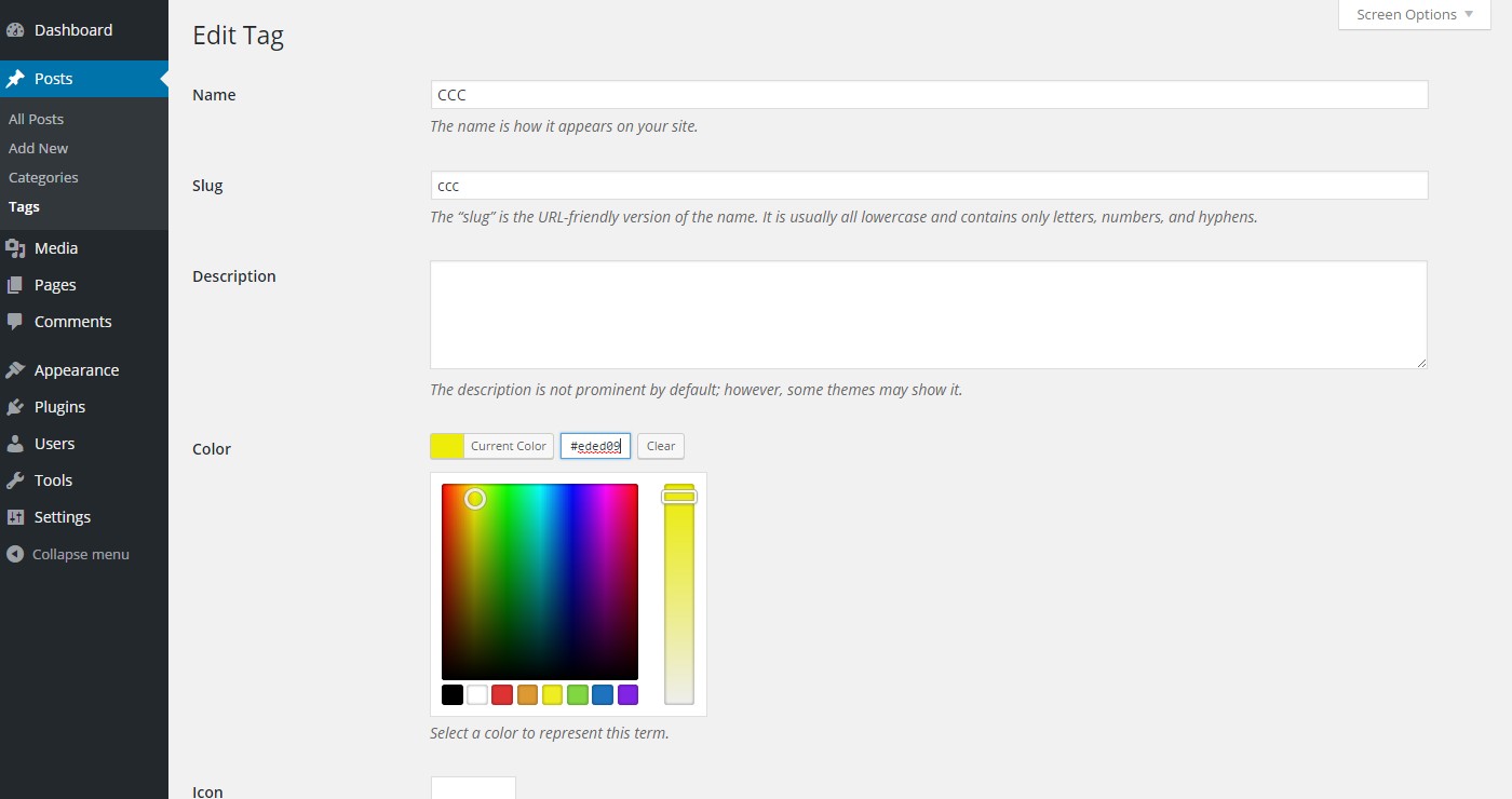 Shown with color picker extension.